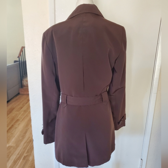 White Stag Chocolate Brown Women's Rain Trench Coat sz S 4/6 - Picture 3 of 9